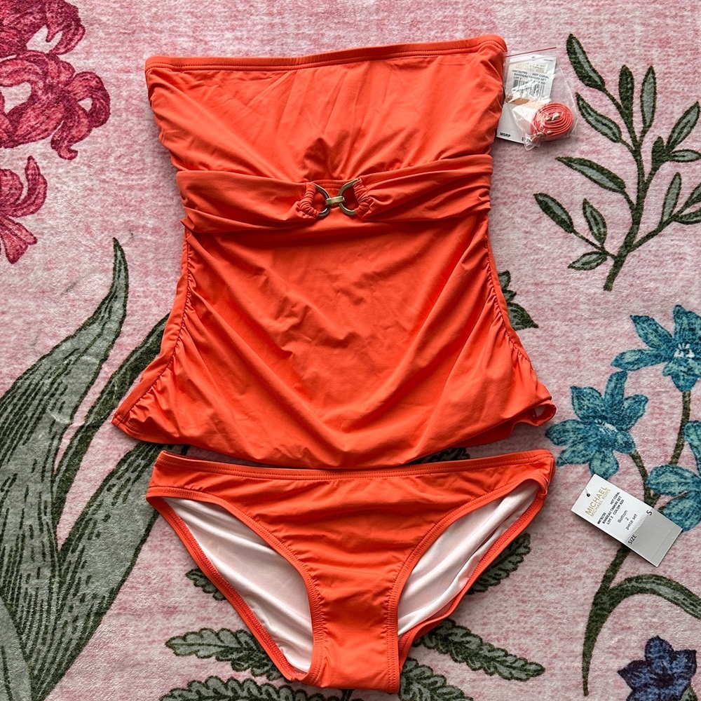 MICHAEL Michael Kors Hot Coral Tankini set